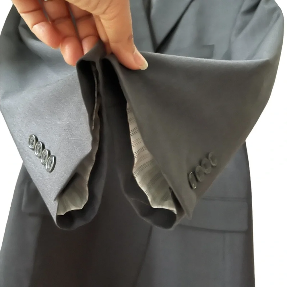 Calvin Klein 3 Button Wool Blazer Suit Jacket in Charcoal‎ Gray Size: 40R